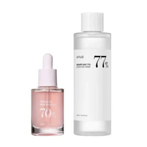Anua Peach & Heartleaf Radiance Set with serum & toner duo