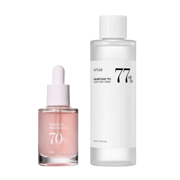 Anua Peach & Heartleaf Radiance Set con siero e tonico duo