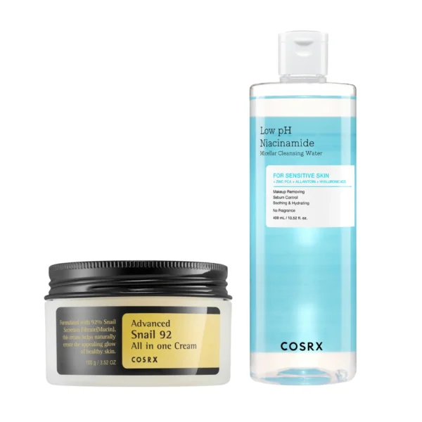 COSRX Cleansing & Hydration Set avec eau micellaire et crème d'escargot