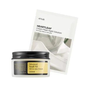 Snail & Heartleaf Overnight Repair Set with COSRX Snail Cream and Anua Night Mask